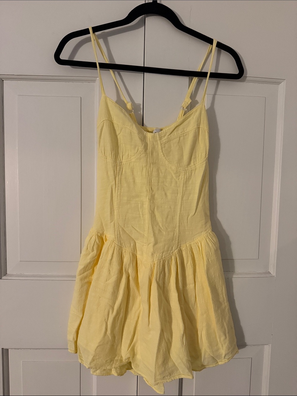 Sunny Yellow Mini Dress with Spaghetti Straps